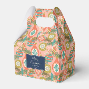 Colourful Retro Christmas Holiday Ornament Favour Box