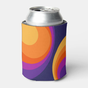Colourful retro circles design can cooler