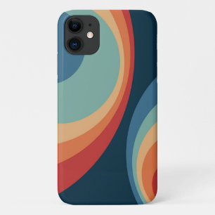 Colourful retro circles design iPhone 11 case