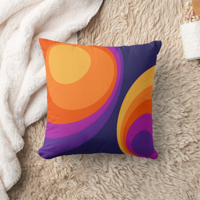 Colourful retro circles design  cushion (Blanket)
