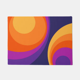 Colourful retro circles design doormat