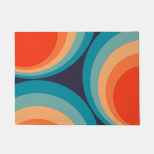 Colourful retro circles design doormat