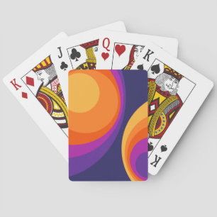 Colourful retro circles design playing cards