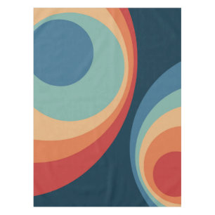 Colourful retro circles design tablecloth