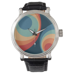 Colourful retro circles design watch