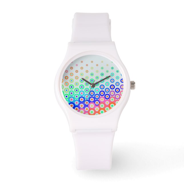 Colourful Retro Circles Watch (Front)