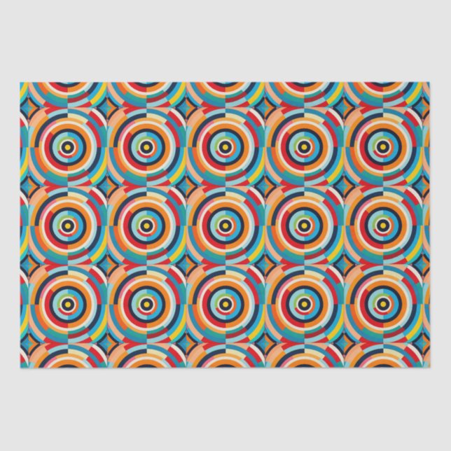 Colourful Retro Circular Tissue Paper (Front)