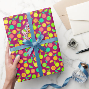 Colourful Retro Citrus Fruit Wrapping Paper