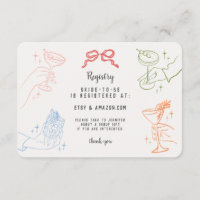 Colourful Retro Cocktail Party Registry Card Inser