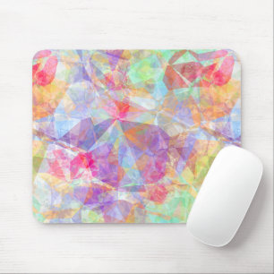 Colourful Retro Cool Polygon Mosaic Art Pattern Mouse Mat