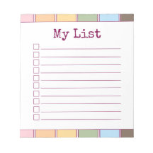 Colourful Retro Custom Checklist Lined