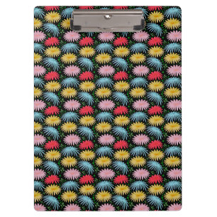 Colourful Retro Daisy Floral Pattern Whimsical Clipboard