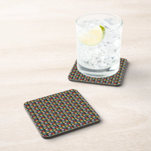 Colourful Retro Daisy Floral Pattern Whimsical Coaster