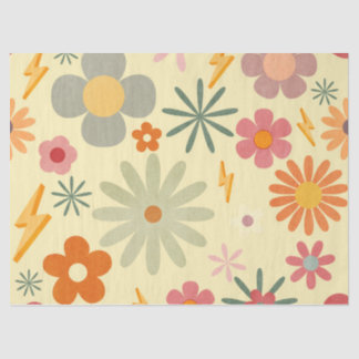 Colourful Retro Daisy Flowers crafts Tissue Paper