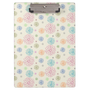 Colourful Retro Daisy Heart-Shaped Lined Notebook Clipboard