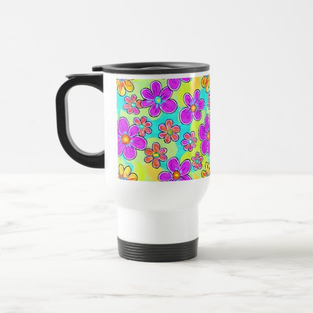 Colourful Retro Daisy Mug (Left)