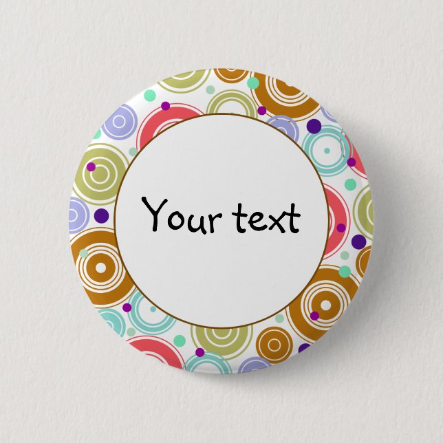 Colourful retro design 6 cm round badge (Front)