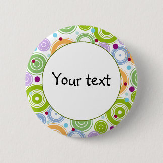 Colourful retro design 6 cm round badge