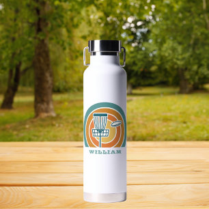 Colourful Retro Disc Golf Water Bottle