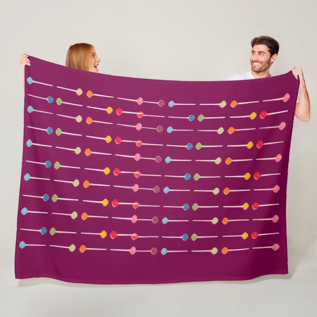 Colourful Retro Dot Pattern Throw Bla Fleece Blank Blanket (In Situ)
