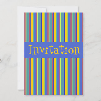Colourful Retro Early 1960s Stripes - Invitation