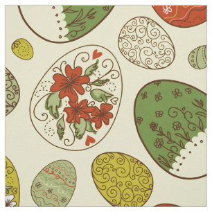 Colourful Retro Easter Eggs pattern Fabric