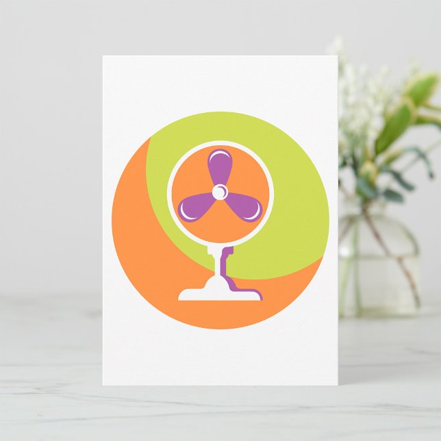Colourful Retro Electric Fan Summer Pop Art Invitation (Creator Uploaded)