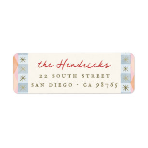 Colourful Retro Family Return Address