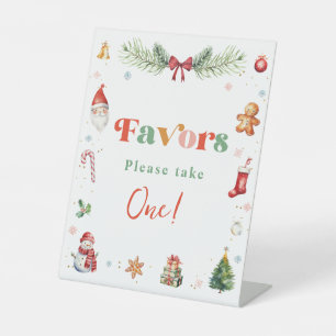 Colourful Retro Favours Please Take One Birthday Pedestal Sign