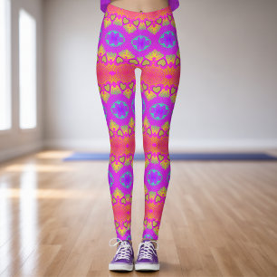Colourful Retro Festival Leggings