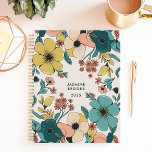Colourful Retro Floral Custom Name Planner<br><div class="desc">This vibrant design features a retro-inspired floral pattern with bold blooms in teal, mustard, blush, and coral tones. The personalised name and year add a unique touch, making it perfect for students, professionals, or anyone who loves playful and artistic designs. Ideal for organising daily tasks, journalling, or planning with a...</div>