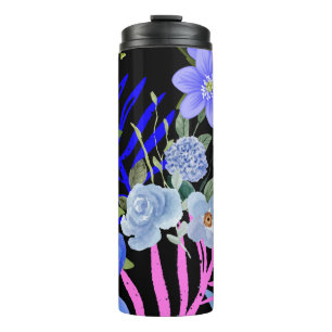 Colourful Retro Floral Fern Botanical Foliage Thermal Tumbler
