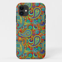 Colourful Retro Floral paisley Pattern