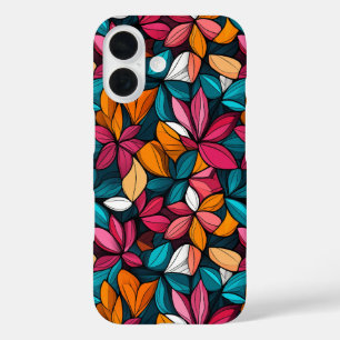 Colourful Retro Floral Pattern iPhone 16 Case
