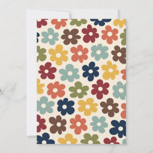 Colourful Retro Floral Pattern Invitation