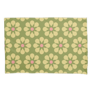 Colourful Retro Floral Pattern Pillowcase