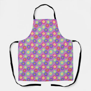 Colourful Retro Floral   Purples, Pinks, & Greens  Apron