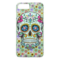 Colourful Retro Floral Sugar Skull