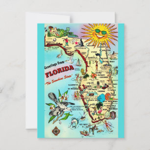 Colourful Retro Florida Postcard 