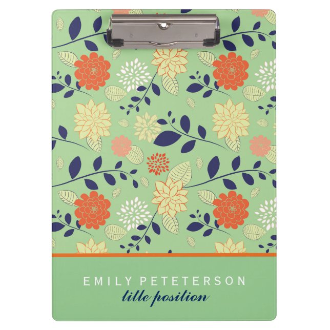 Colourful Retro Flower Clipboard (Front)