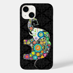 Colourful Retro Flower Elephant Design Case-Mate iPhone Case