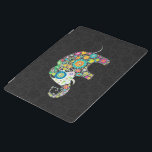 Colourful Retro Flower Elephant Design iPad Smart Cover<br><div class="desc">Retro flowers in a shape of an elephant. Decorated with images of diamond studs. Design is available on other products and can be requested on any product offered by Zazzle.</div>