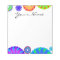 Colourful Retro Flower Patterns on White Backgroun