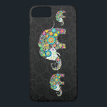 Colourful Retro Flowers Elephant Family iPhone 8/7 Case<br><div class="desc">Colourful retro flowers in a shape of an elephant family with diamonds studs(images). Design is available on other products and can be requested on any product we offer at Zazzle.</div>