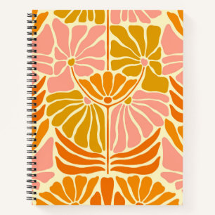 Colourful Retro Flowers Notebook