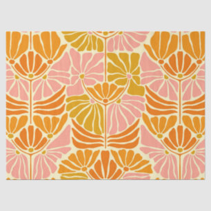 Colourful Retro Flowers Tissue Paper