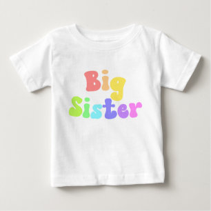 Colourful Retro Font Big Sister Baby T-Shirt