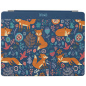 Colourful Retro Foxes Birds & Flowers Pattern iPad Smart Cover (Horizontal)