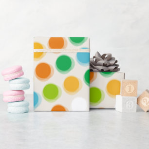 Colourful Retro Fun Fuzzy Polka Dots Kid's Birthda Wrapping Paper
