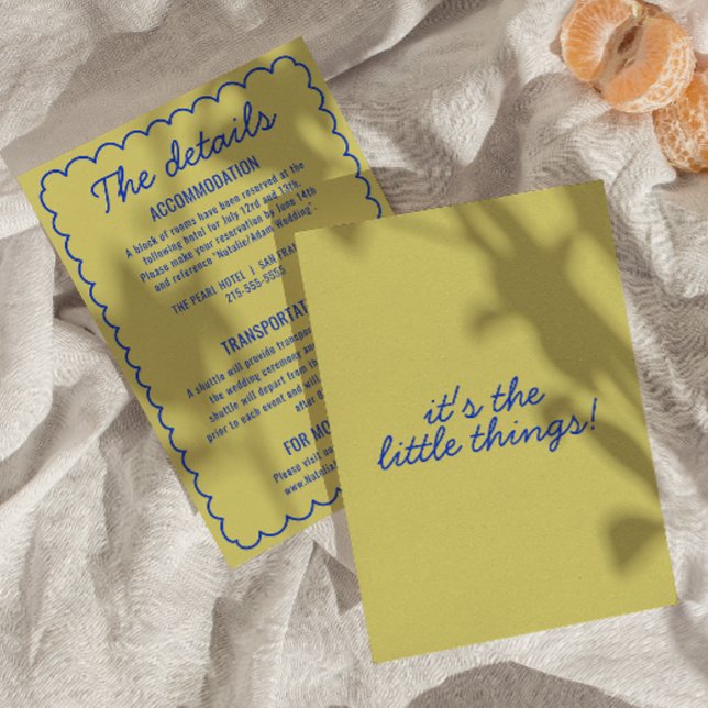 Colourful Retro Funky Modern Frame Wedding Details Enclosure Card (Creator Uploaded)